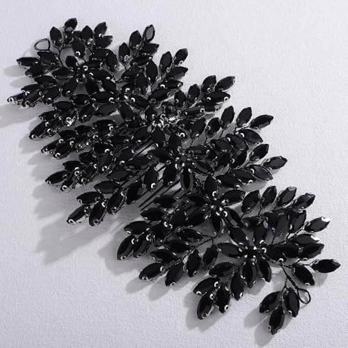 Peine negro con cristales para cabello miniatura 3