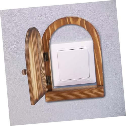 Protector de interruptor de luz para decoración de dormitorios de madera natural 6
