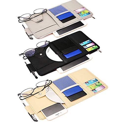 Biluer Tasca Organizer per Parasole Auto, 3PCS