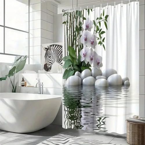 Rideau de douche non occultant pour salle de bain sombre - 4