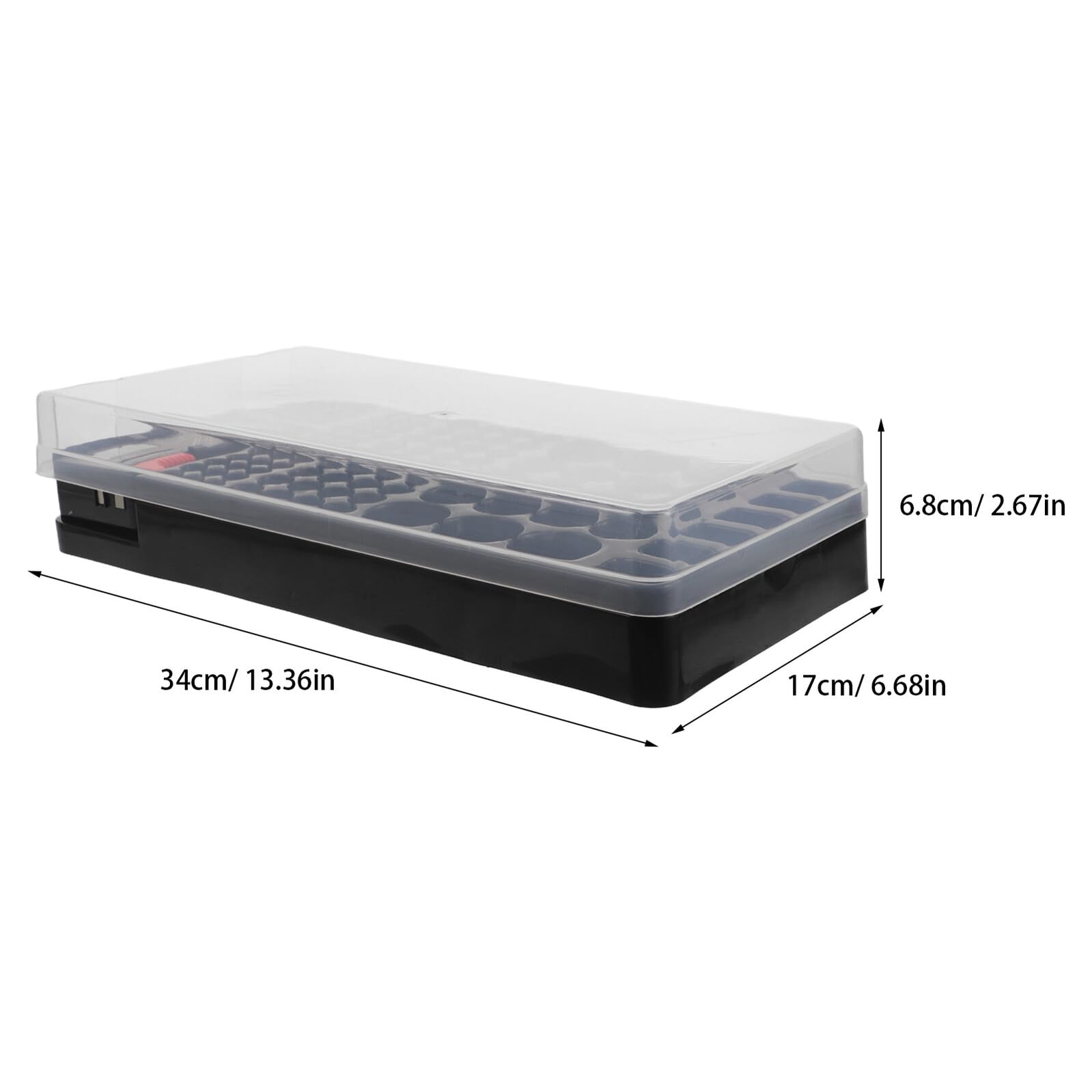 Contenitore Batterie Organizzatore Classificato Tester LED in Plastica | Scomparti per Aa, Aaa, C, e 9v, Slot Sigillati, Formato Portatile per Casa e Campeggio
