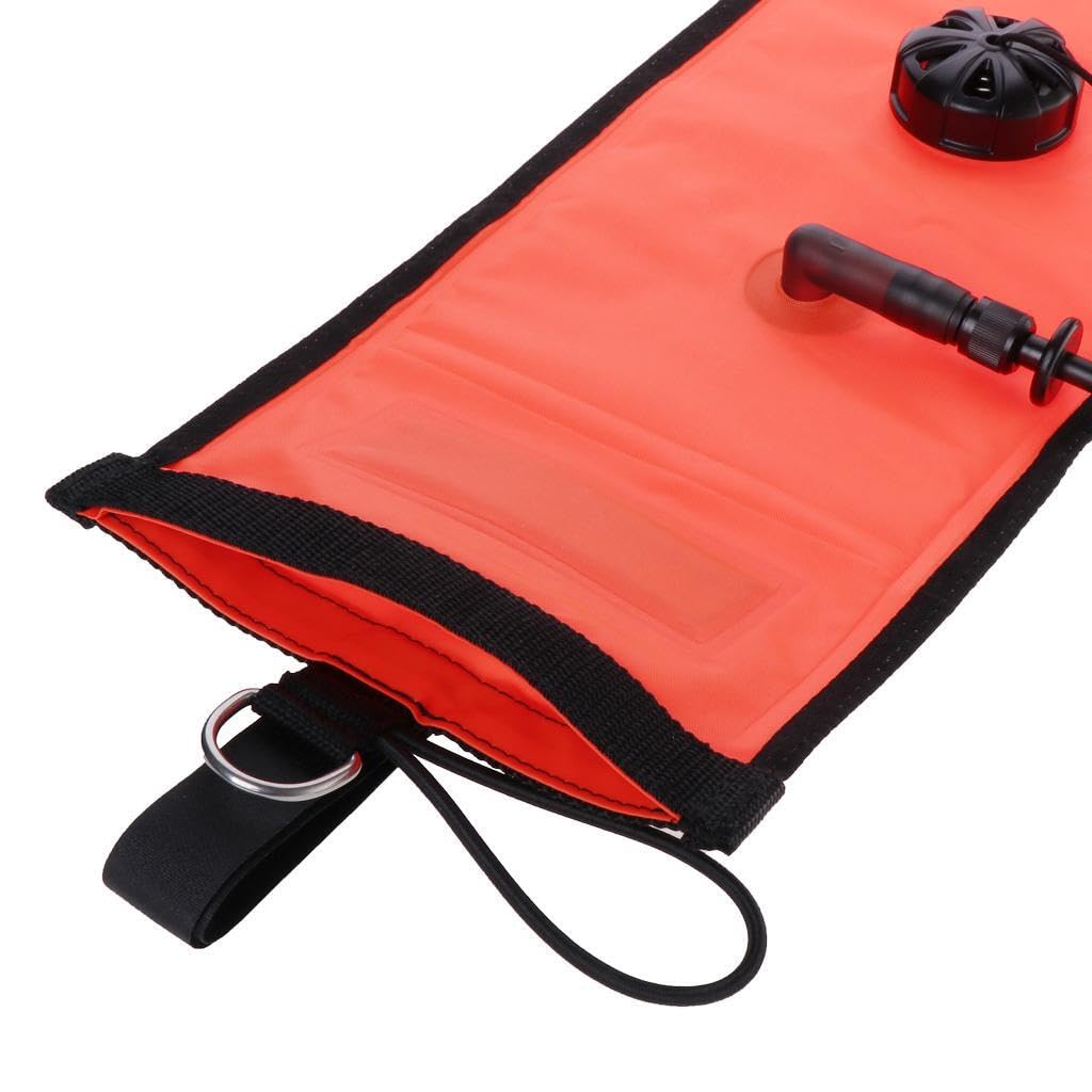 Flotador de señalización de Buceo Duradero y de Visibilidad para | seguridad en mar abierto. Incluye anillo en D de acero inoxidable 316 en la parte inferior, tubo de señalización de buceo e