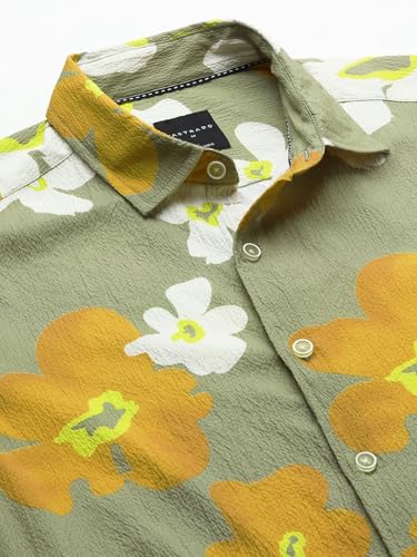 Image of VASTRADO Exquisite Multicolor Floral Printed Creased Shirt