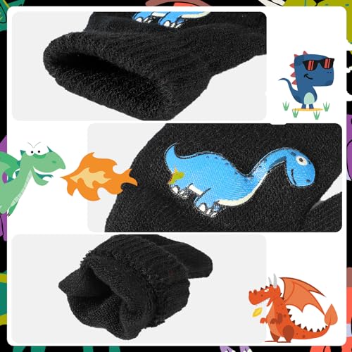Toddler Knitted Mittens, 6 Pairs Children Dinosaur Winter Mittens for Ages 2-5, Baby Stretch Mittens, Kids Magic Gloves, Winter Warm Soft Mittens for Little Boys and Girls - Image 4