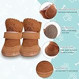 Hunde Schuhe Outdoor, 4 Stücke Hundeschuhe Kleine Hunde, Welpen-Stiefel, Schneestiefel für Haustiere, Hundeschuhe Winter Pfotenschutz Hund Plüsch Hundestiefel rutschfeste warme für Kleine Hunde Katzen