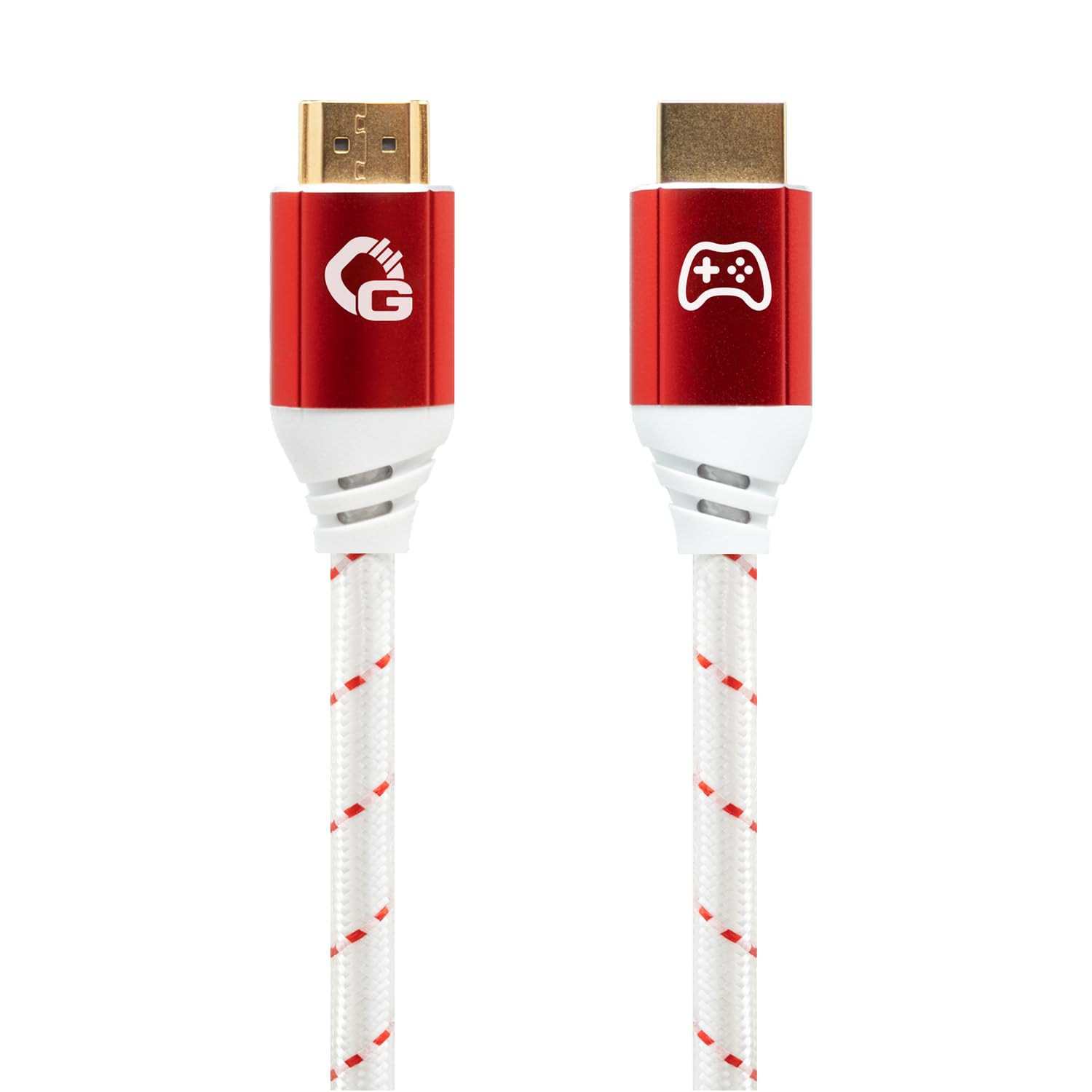 New Game Red – Cable HDMI 2.1b – Cable HDMI 2.1b – Certificado Ultra Alta Velocidad 8K@60Hz, eARC, ALLM, VRR, DSC – Compatible con PS5, Xbox Series X/S, Nintendo Switch, PC – Blanco