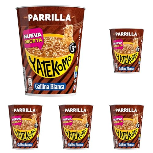 Yatekomo · Fideos Orientales YATEKOMO Parrilla | Preparado de Noodles Orientales con Aderezo Parrilla. Fácil y Rápido de Preparar: Listo en 3 Minutos - 60 gramos · 1 ración (Paquete de 5)