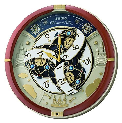 Image of Seiko Elegant Melody in Motion Brown Round Plastic Analog Musical English Numbers Home Decor Wall Clock (Size: 39 x 9.6 x 39 CM | Weight: 2100 gram | | Color: Brown)