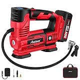 AVID POWER Tire Inflator Portable Air Compressor, 20V Cordless Car Tire Pump with Rechargeable Li-ion Battery, 12V Car Power Adapter, Digital Pressure Gauge