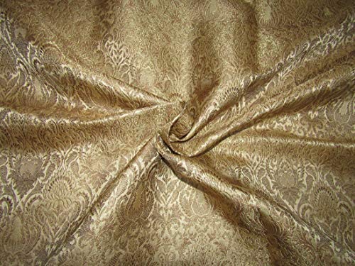 Tissu brocart de soie doré métallisé de luxe pour haute couture élégante BRO707B