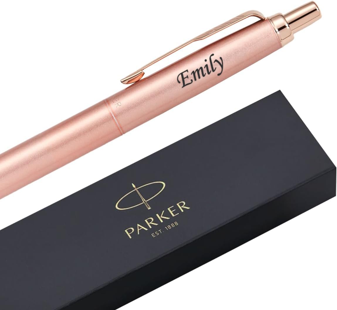 Personalised Pens for Women - Engraved Parker Jotter XL Ballpoint Pen Matte Rose Gold - Customised Gifts for Women Her Mum Valentines Birthday Graduation Present Business Name Message