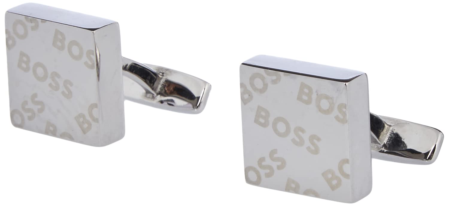 BOSS Herren Cross CUFFLINKS, Silver40, Einheitsgröße EU