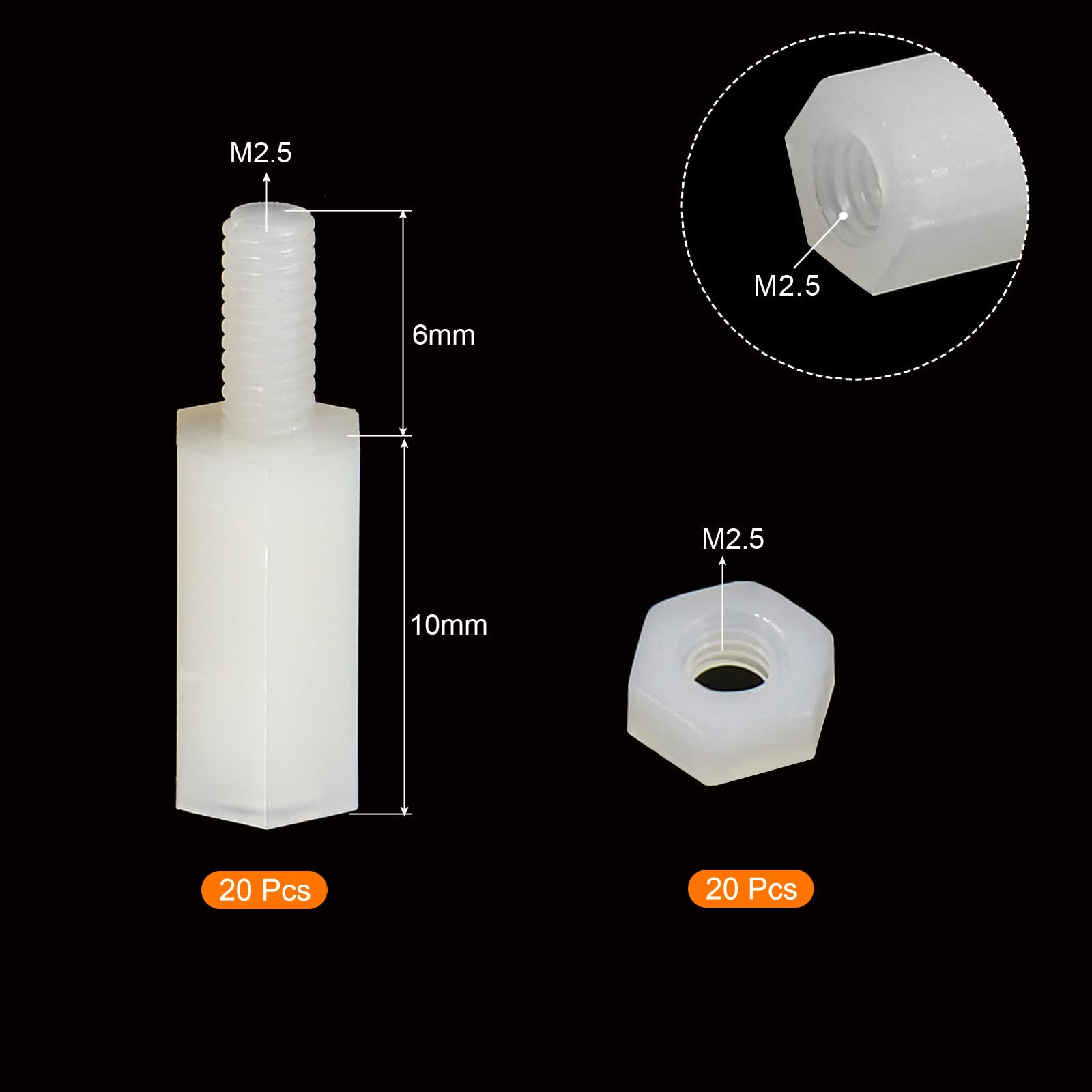 350PCS Assortimento Distanziali Esagonali Nylon e Standoff per