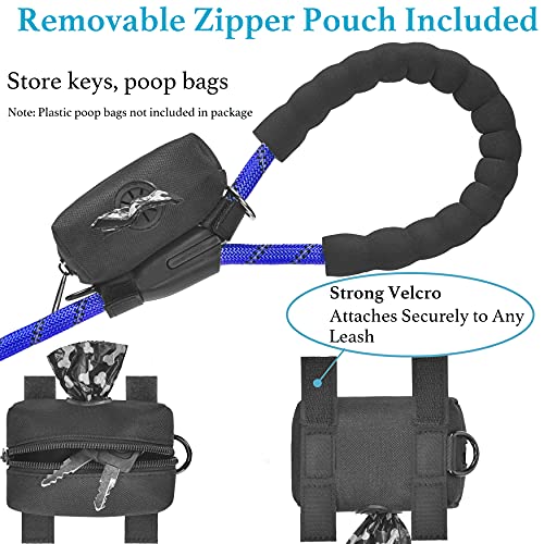 Iyoshop 6 Ft Durable Slip Lead Dog Leash With Zipper Pouch, Padded Handle And Highly Reflective Threads, Dog Training Leash, (Medium/Large, 18~120 Lbs, Royal Blue) #TOP1
