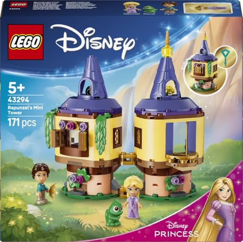 LEGO ǀ Disney Princess La Tour de Raiponce - Jouet de Construction - Mini-Tour avec 2 Mini-Poupées, Figurine de Pascal, Accessoires & Clé - Cadeau pour Fille dès 5 Ans ou Fan du Film 43294