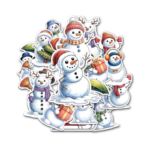 (12pcs-3in) Christmas Snowman Sticker Stickers for Cute Holiday Winter Gift