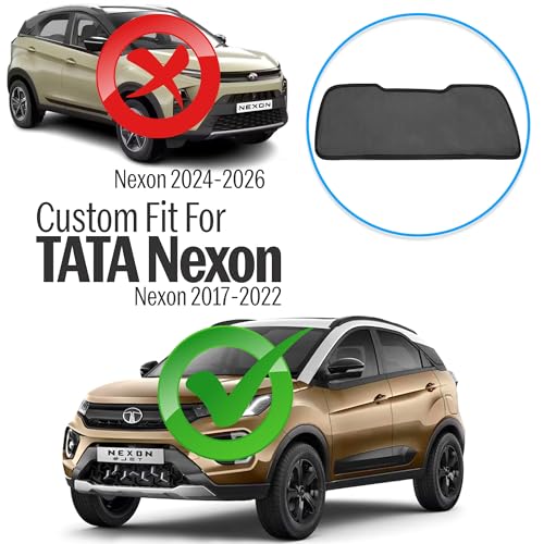 Image of Autofact Dicky Curtain for Nexon 2017-2022 | Custom Fit Rear Windshield Sunshade | UV & Heat Protection | Foldable Mesh | Privacy & Cooling Car Accessory