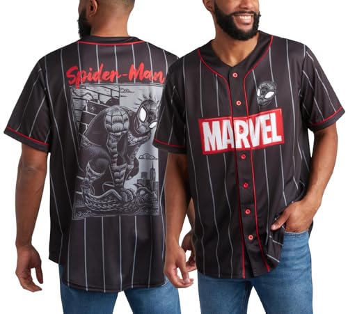 Amazon.com: Marvel Mens Spiderman Baseball Jersey Novelty Fashion