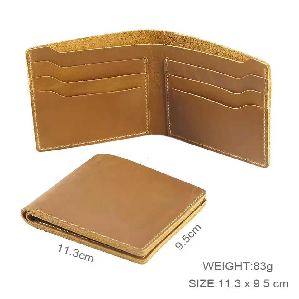 Genuine Leather Wallets Bifold Purse Vintage Leather Clutch Men Wallets Retro Coin Pocket Men Wallets(Gray)3