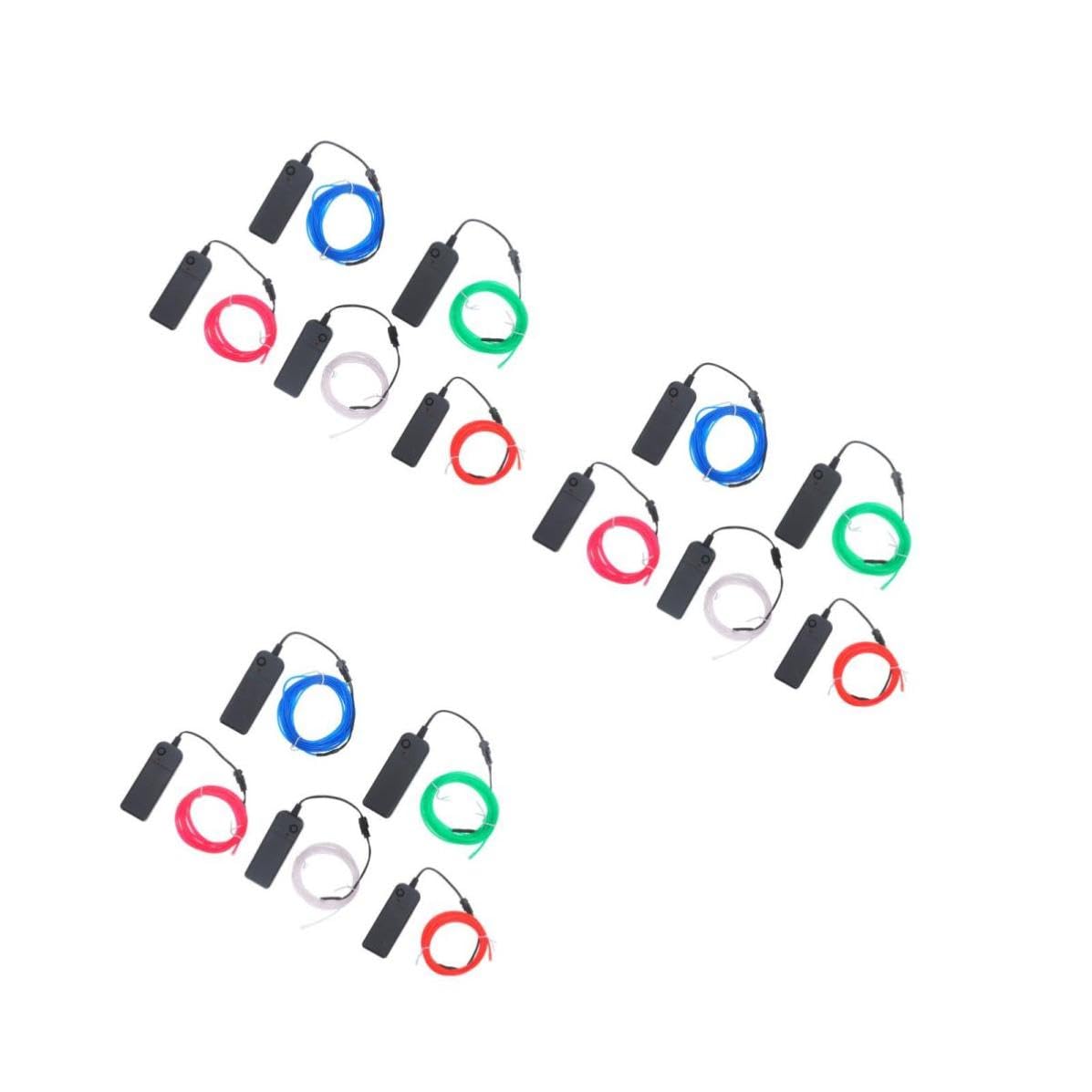SEWACC 15 Stück Tragbare LED Lichtschlauch mit Flexiblem Zuschneidbarem TPE Material und Batteriebetriebenem Kunststoff Batteriefach für Halloween und Schrankbeleuchtung