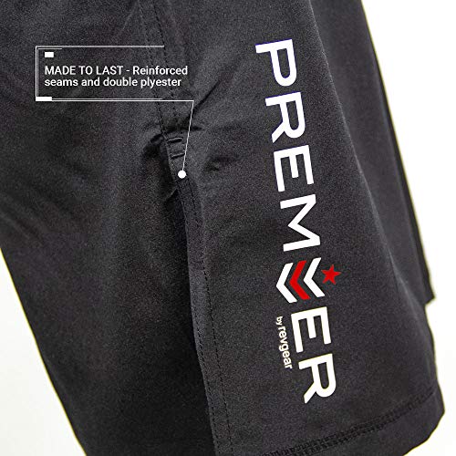 Revgear Kids Premier Mma Shorts (Youth Sizes) | Durable And Comfortable | Side Slit For Kicking | Perfect For Cross Training And All Martial Arts (Red/Black, Small Youth) #TOP4