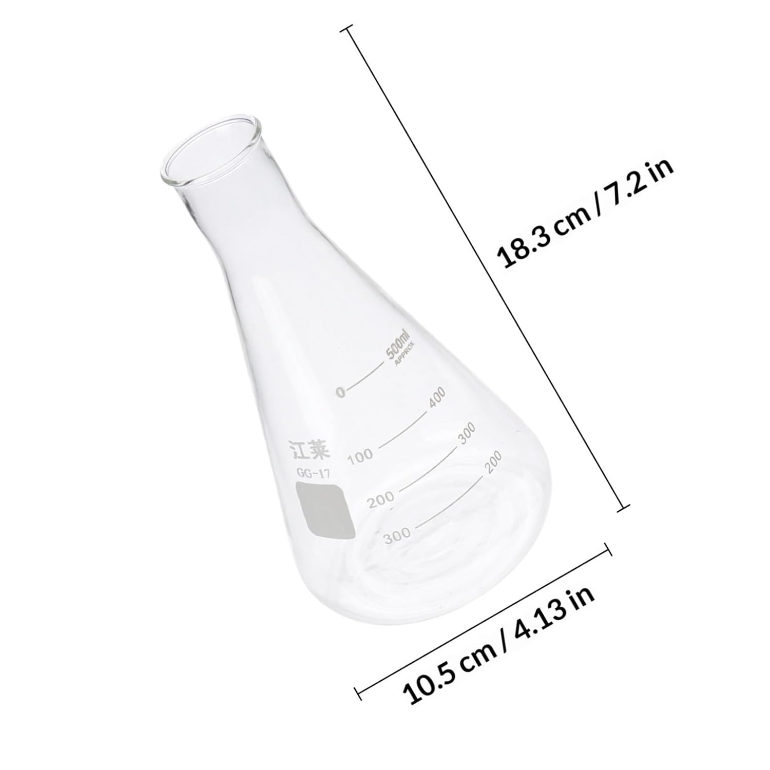 4pcs High Borosilicate Glass Conical Flask Set Thickened Laboratory Erlenmeyer Flask Wide Neck for Experiments Chemistry and Lab Use