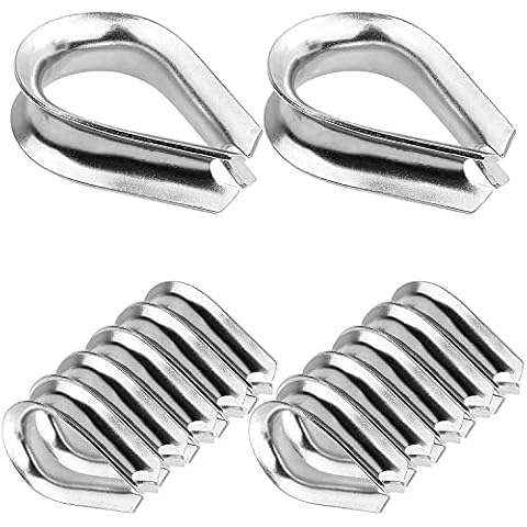 12PCS 1/2 Inch Wire Rope Thimbles M12 Cable Thimbles 304 Stainless Steel Thimble Rigging for 1/2 Inch Diameter Wire Rope/Cable Cover