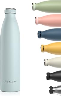 Lars NYSØM Borraccia Termica 1 litro in Acciaio Inox | Bottiglia isolata Senza BPA 1000ml | Bottiglia d'Acqua a Tenuta stagna per Sport, Bicicletta, Cane, Bambino, Bambini
