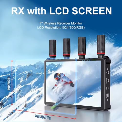 Image of 5G 400M Wireless Transmission System Dual HDMI Video Transmitter and Receiver Extender with LCD Screen for Camera Live Streaming EPL-WL083P