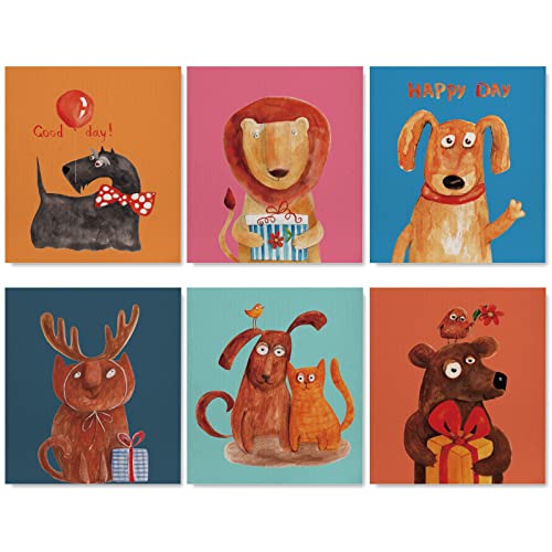 Anydesign 6Pcs Swedish Kitchen Dishcloths Reusable Cartoon Animal Cleaning Cloths Absorbent Lion Dog Bear Kitchen Dish Towels For Home Housewarming Cleaning Counter Wipes, 7 X 8 In #TOP21