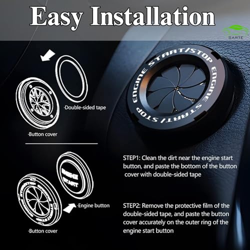 Image of SARTE Car Engine Start Stop Switch Cover Rotatable Ignition Button Protector Universal Push Start Stop Sticker Anti-Scratch Interior Decoration Accessory for All Cars