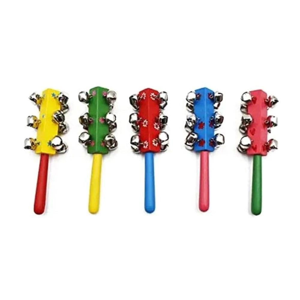 Handmade Wooden Baby Square Rattle Toy with Bells, Kids & Toddlers, Set of 1 & 2, Random Color Will be Shipped (Pack of, 2, Count)