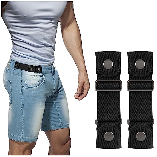 No Buckle Belts for Men Women Side Belt without Buckle Elastic Stretch Adjustable Belt Invisible No Buckle Belt
