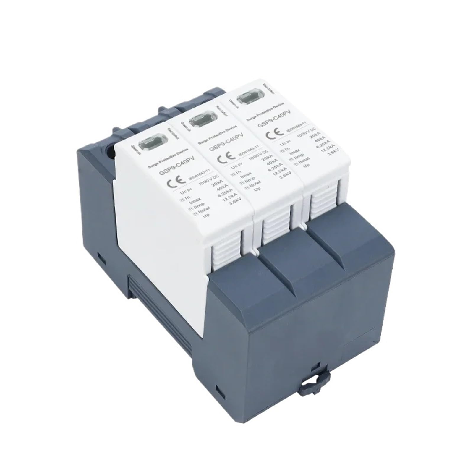 Ogranicznik przepięć DC GSP9 PV SPD 600 V 1000 V 1500 V 20 kA 40 kA Ogranicznik przepięć 2P 3P Ochrona odgromowa(3P 600VDC)