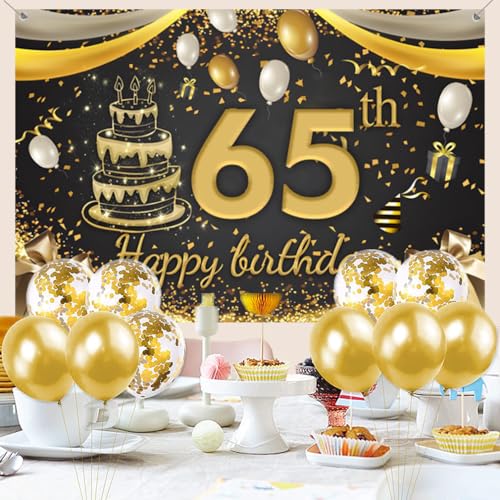 Décoration de porte pour 65e anniversaire facile à installer sans pli - 4