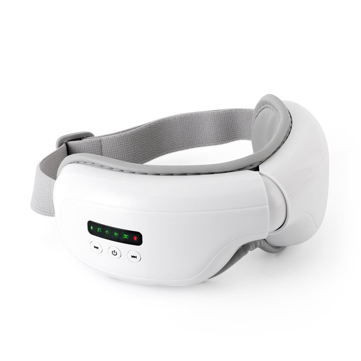 Augenmassagegerät mit Digitalanzeige, Festival-Version – Druck-, Vibrations-, Wärme- und Musik-Augenmassagegerät zur Linderung von Augenbeschwerden, Festival-Version mit Digitalanzeige, Weiß