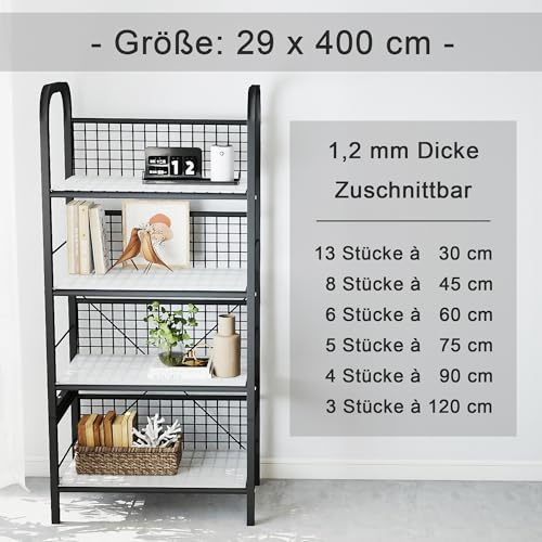 Janeart Regaleinlage für Vorratsschrank für Drahtregale: Durchsichtige wasserdichte Regaleinlage für Drahtregale - Dicke Einfach Schneidbare Kunststoff Einlage für Regale 29 x 400 cm Durchscheinend