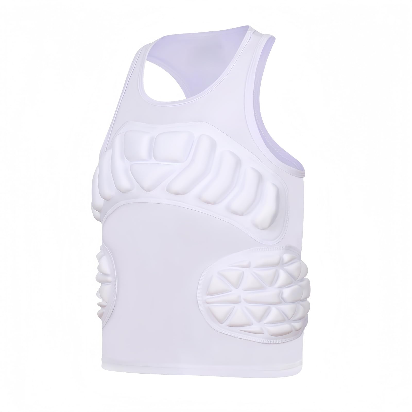 Topeter Heart Guard Sternum Protection Tank Tops for Goalies Catchers, Softball Chest Protector Shirt for Youth Kids White YXL