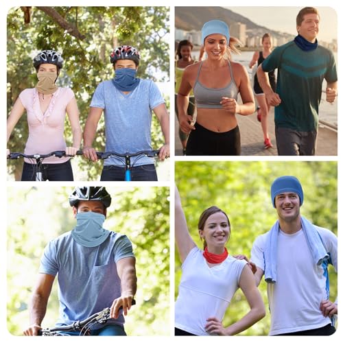 Image of Geyoga 6 /9 Pcs Summer UV Protection Cooling Neck Gaiter Scarf Face Clothing Neck Gaiter Mask Sunscreen Breathable Bandana