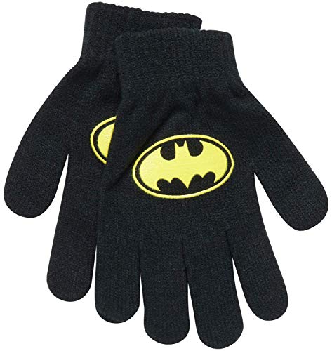 Dc Comics Boys Batman Winter Hat 2 Pair Gloves Or Mittens Set (Toddler/Little Boys), Size Age 4-7, Batman Black/Yellow Glove #TOP5
