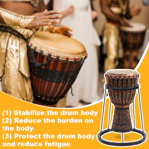 Image of Moxweyeni Lightweight Djembe Stand Portable Drum Stand Carbon Steel Standing Support Frame for Percussion African Bongo Drum (10.24 x 15.35 x 17.52 Inch,Elegant)