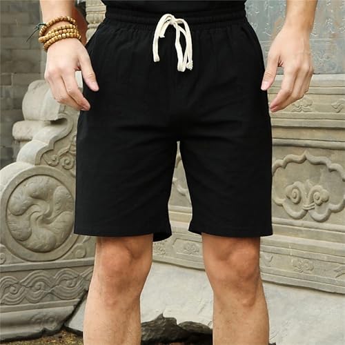 Pantalones cortos clásicos de lino para hombre miniatura 2