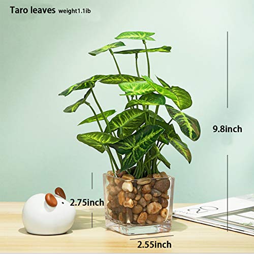 Aeojoor Artificial Plants，Fake Plants Room Decor Artificial Green Fake Plant Artificial Plants In Pots For Home Decor Indoor ，Garden Office Wall Decoration Artificial Fake Plants (Taro Leaves) #TOP1