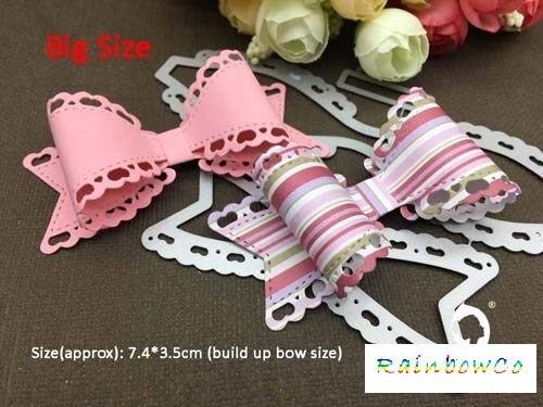 Big Hair Bow Die Cut- Bowknot Hair Bow Cutting Dies- Hair Bow Cutting Die Diy- Metal Cutting Dies Stencils For Diy- Metal Cutting Dies Stencils Diy Scrapbooking Album Paper Card (Big) #TOP1