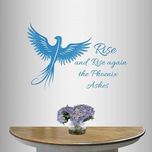 Wall Vinyl Decal Home Decor Art Sticker Rise And Rise Again Like The Phoenix From The Ashes Phrase Quote Lettering Phoenix Bird Room Removable Stylish Mural Unique Design 723 #TOP2