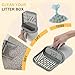 GLIDESMOOTH Cat Litter Scoop, Durable Litter Scooper with Refill Bags, Mess-Free Cat Litter Scooper, Convenient Scoop Holder Design, White, Grey
