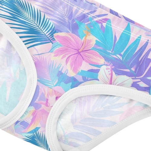 Wusikd Tropical Leaves Girls' Underwear Cotton Flower Girls Briefs Soft Toddler Underwear 2T4
