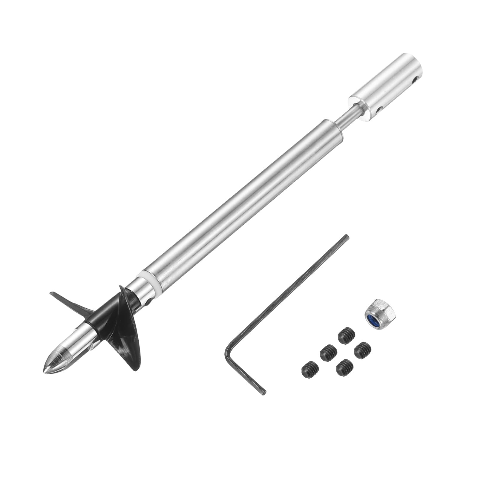 sourcing map Drive Shaft Two Propeller and Coupling Joint for RC Boat Coupler Assemble Kit, L12.5cm Shaft, L8cm Sleeve, D3.6cm Two Propeller, Fit for 4mm Motor Shaft