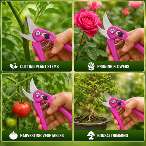 Image of Indian Gardens - Garden Pruner | Heavy Duty Pruning Shear for Branches, Flowers, Stems & Plants | Sharp Blade Gardening Tool with Comfortable Grip