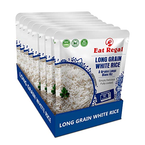 Eat Regal Long-Grain White Rice In Hood & Tray, Ready To Eat In 90 Seconds, Microwavable In Just 90 Seconds, Nutritious & Delicious 8.8 Ounce (Pack Of 8) #TOP1